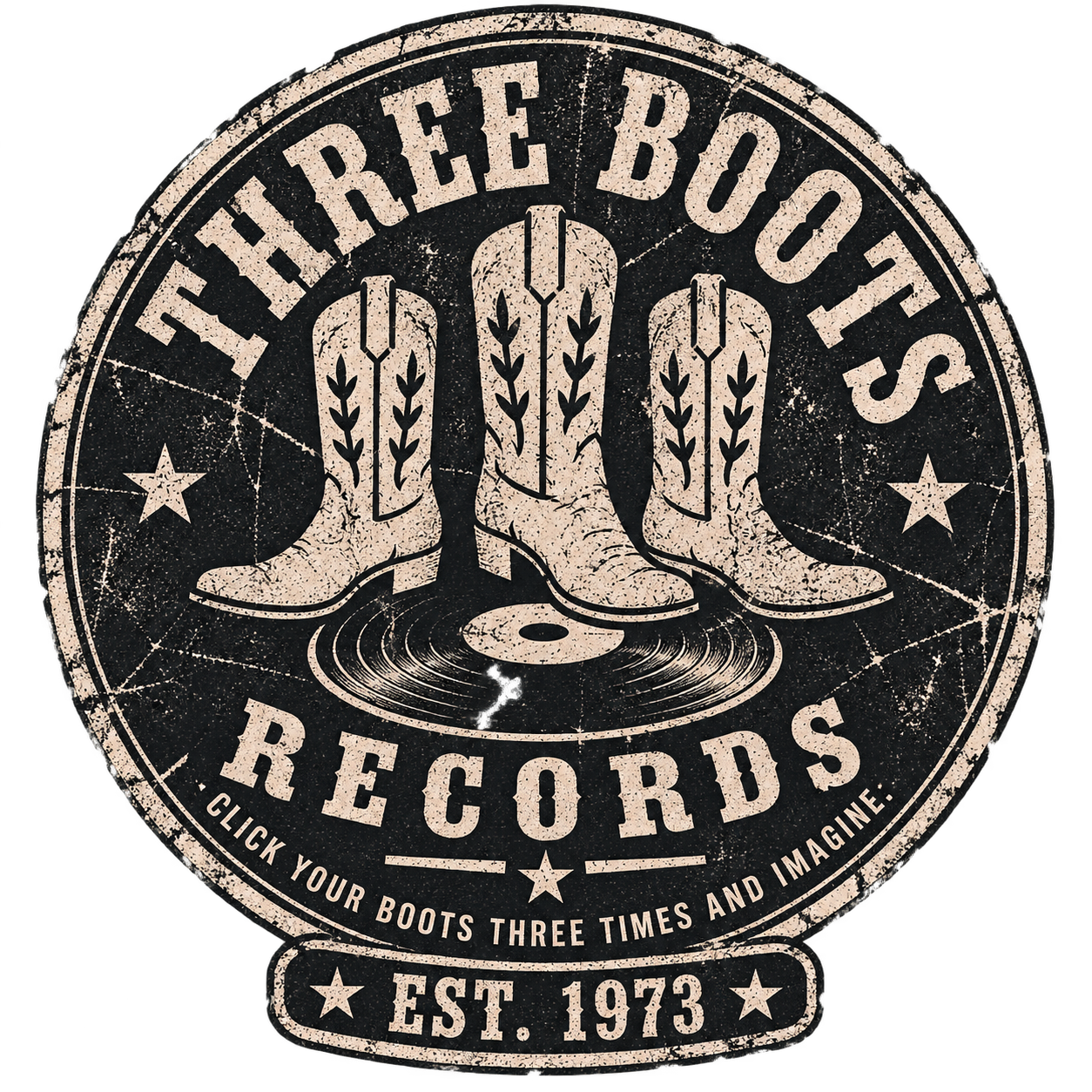 “3 Boots” Vintage Unisex Crewneck T-Shirt