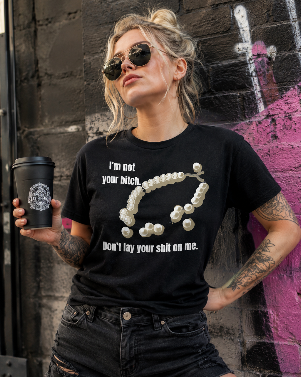 "I'm Not Your Bitch. Don't Lay Your Shit On Me.” Premium Unisex Crewneck T-shirt | Bella + Canvas 3001