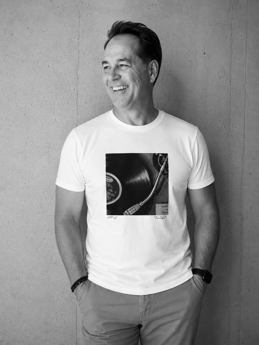 “Turntable” Original Artwear Heavyweight Crewneck T-Shirt for Men